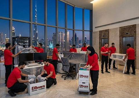 E MoverAE professional office moving team in Dubai